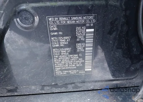 2019 Nissan Rogue Sv from USA, damaged, VIN KNMAT2MV4KP501268